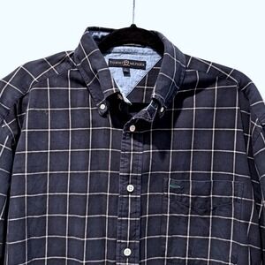 Tommy Hilfiger Lion's Crest Long Sleeve Button‎ Down Plaid Check Shirt Large